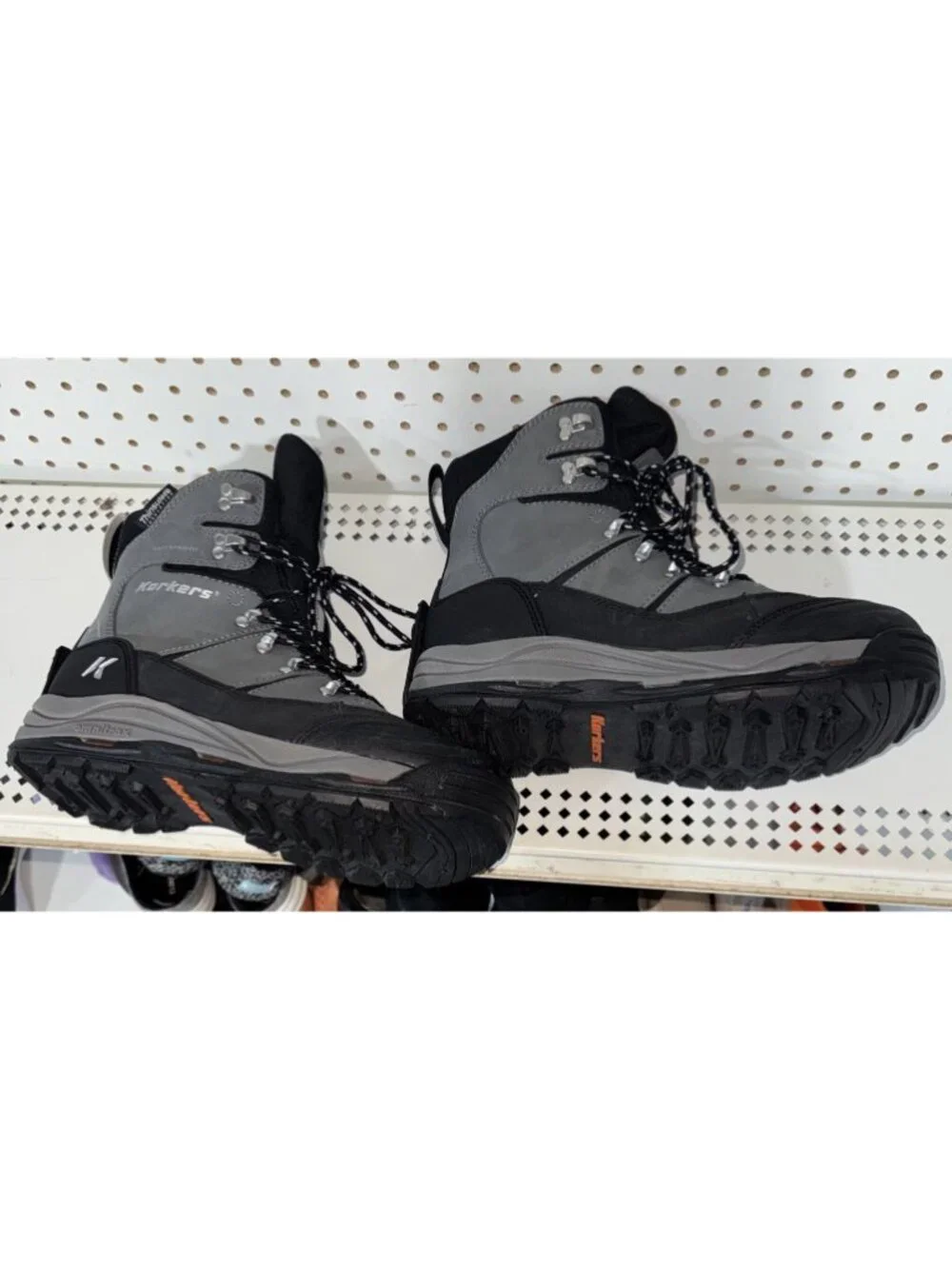 Korkers SnowJack Mens Leather Insulated WP Winter Snow Boots Size 9 Gray Black